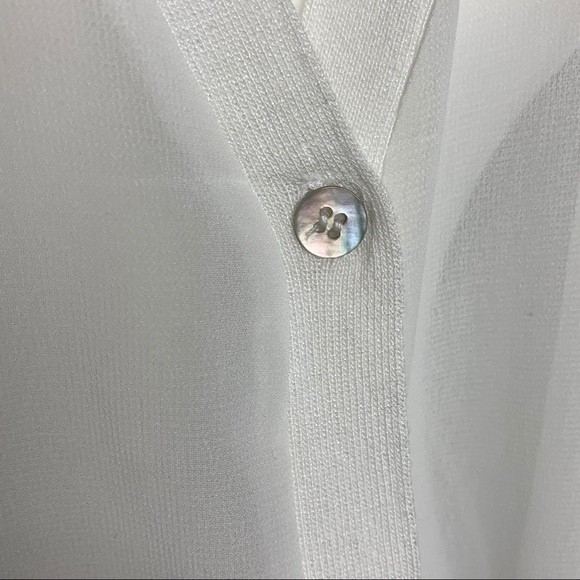 Neiman Marcus White Chiffon Sweater Tunic Medium - Picture 4 of 7